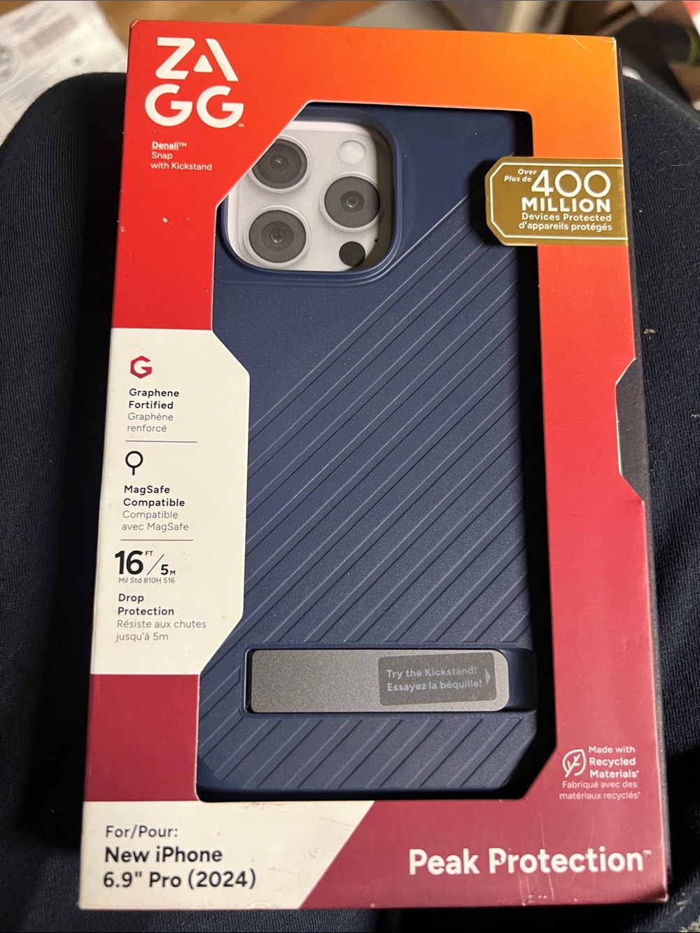 Denali Snap Kickstand Case for New iPhone 6.9" Pro (2024) – Navy ZAGG